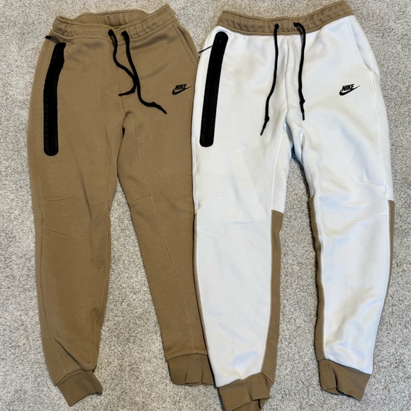 TWO PAIR LIKE BRAND NEW Nike men’s tech Sweatpants - White and Brown